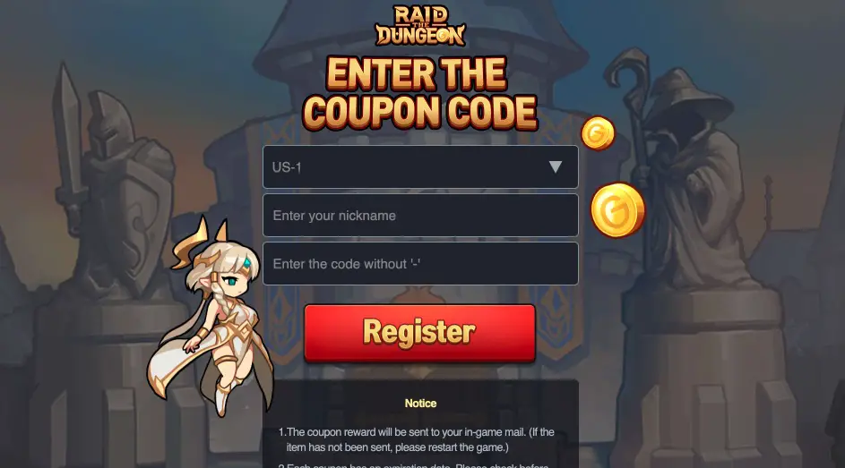 raid the dungeon coupon website
